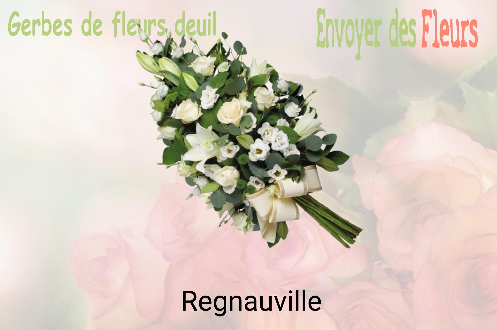 Gerbe de fleurs de deuil livrée à Regnauville